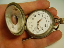 Antike schöne 800 Silber Tula Silber Sprungdeckel vorn Taschenuhr vor 1945