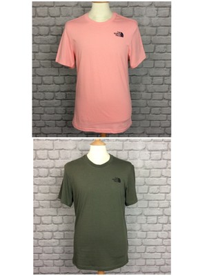 The North Face Mens Uk M Pink Newbox T Shirt And Khaki Dome T Shirt Tshirt Tee C Ebay
