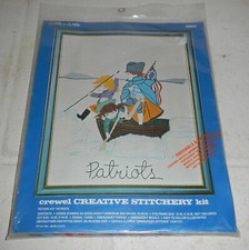 NIP Vintage 1974 Coats  Clark Crewel Stitchery Kit 5803 USA Patriots