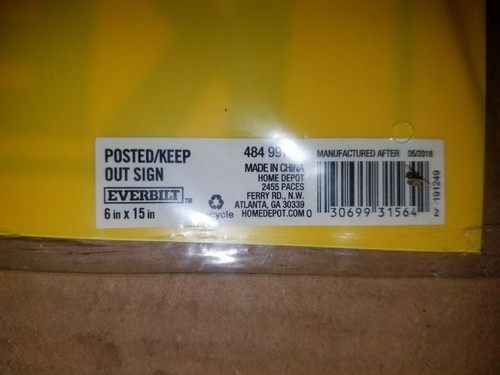 6 in. x 15 in. Posted No Trespassing Keep Out Sign - Afbeelding 2 van 3