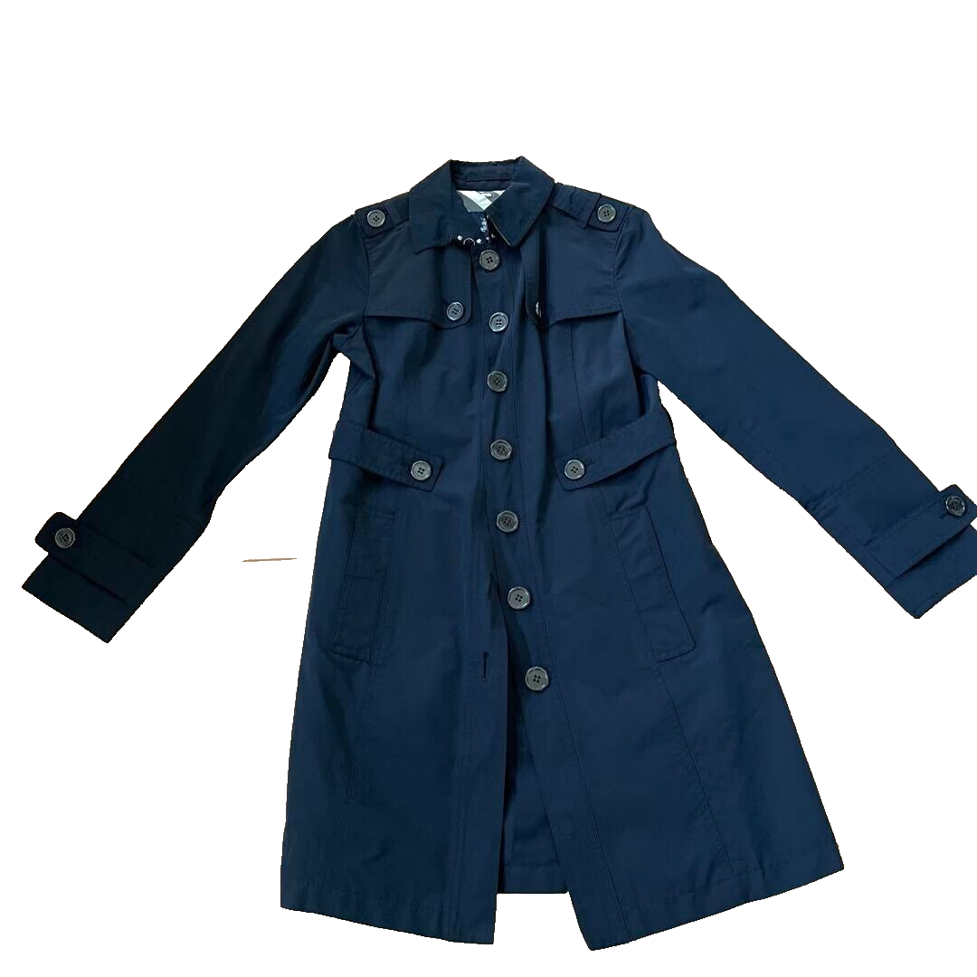 BURBERRY LONDON B1A15-336-28 Trench Coat Women Size 36 navy blue