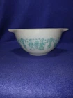 VTG PYREX Cinderella Mixing Bowl 1.5 Pint Butterprint Amish Farmer Turquoise 441
