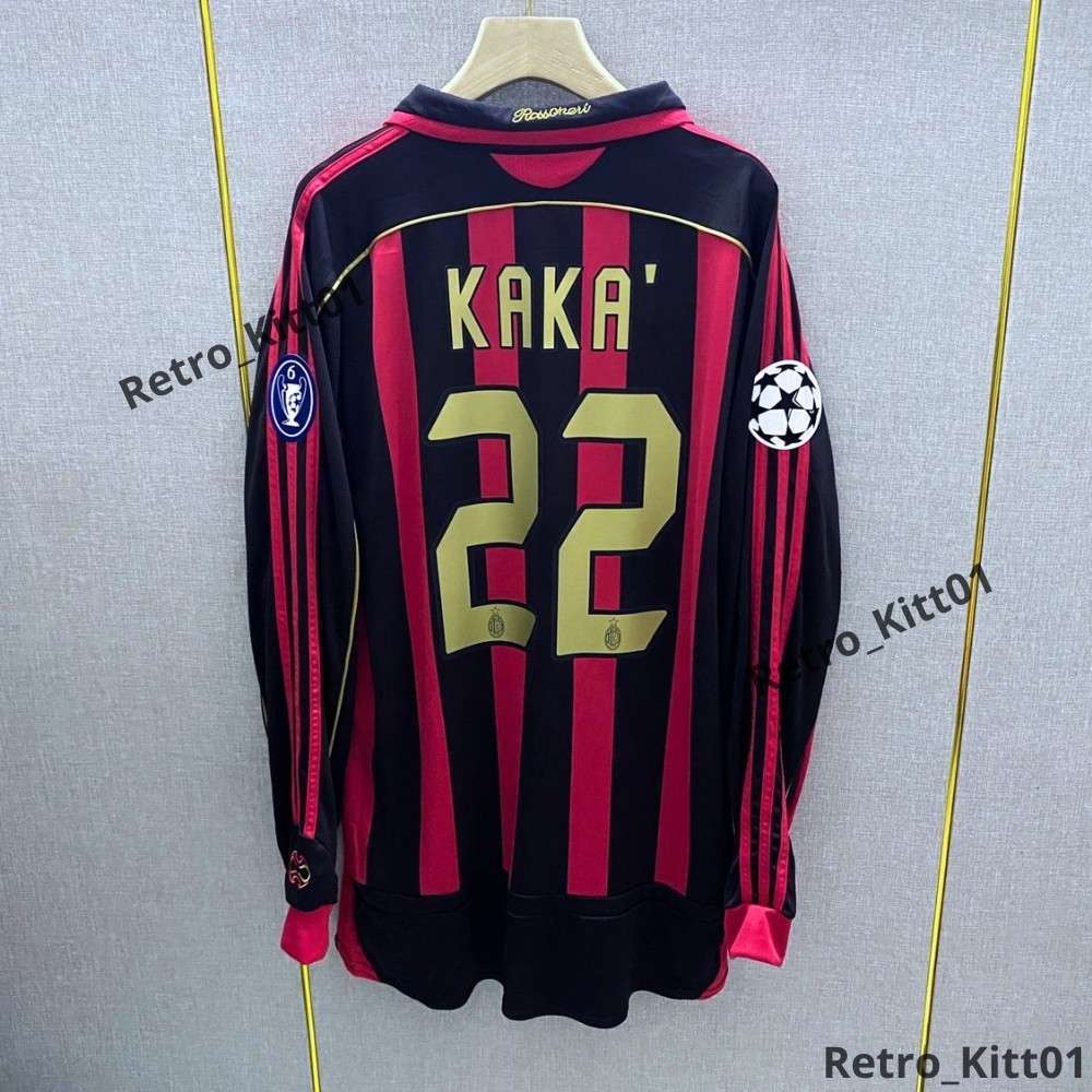 KAKA 22 AC Milan Jersey 2006/2007 Long Sleeve Retro Shirt S