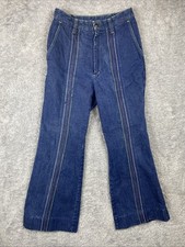 Vintage 60's/70's Disco Bell Bottom Women's Jeans Rainbow Rib Stitched 28x27