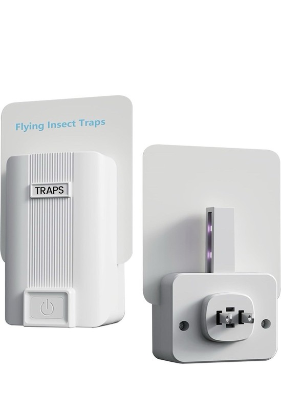 Indoor Plug-In Electric UV LED Insect Trap, No Chemicals, 2 Pack, White