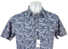 LIBERTY Of LONDON/UNIQLO Mens 100% COTTON Blue S/S EVENING SHIRT - L - 46" -£129