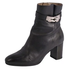 Hermes BOOTS Saint-Germain Short Kelly Hardware Leather Shoes Women Used MOLO-0