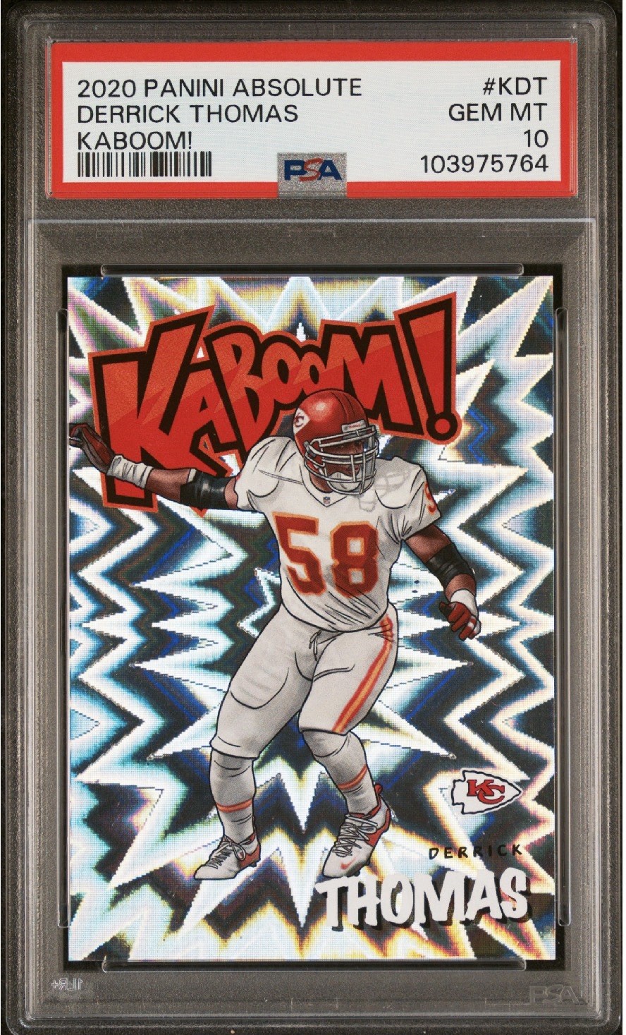 GEM MINT PSA 10 2020 Panini Absolute Kaboom! Derrick Thomas #KDT LOW POP 13!