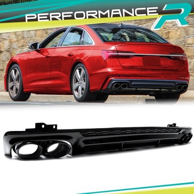 Heckdiffusor Diffusor Auspuff Schwarz für AUDI A6 C8 S-Line Limo Avant 2018+
