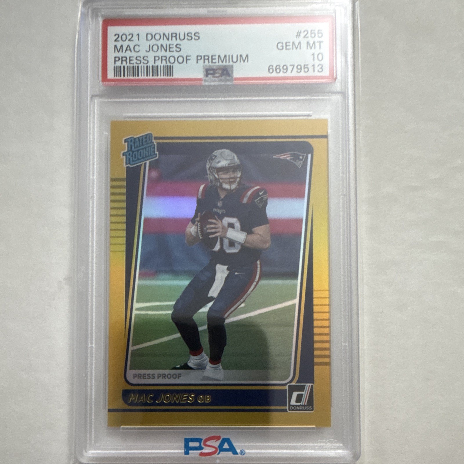 Mac Jones Panini Donruss #255 Press Proof Premium