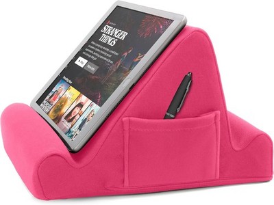 Brookstone, Memory Foam Lap Desk Tablet Holder, Holds Phones, iPads, Hot Pink 