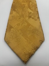 Valentino Silk Tie 59x3.5 Gold Floral Jacquard Made in Italy