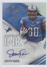 2014 Panini Absolute Ink Spectrum Silver 55/75 Joseph Fauria #AB-JF Auto 2m4