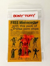 1960's FRITOS MINI MONSTERS MPC FIGURE ORANGE BONY TONY SKELETON SKULL ONE ARM