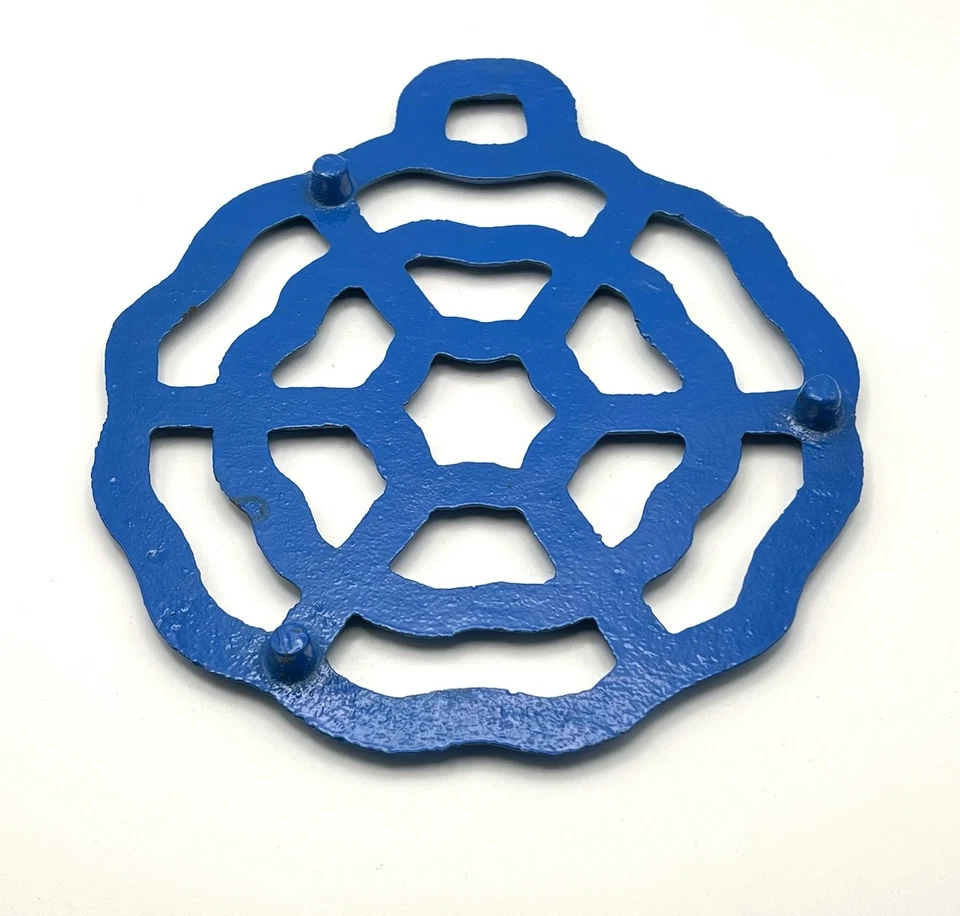 Remache de hierro fundido esmaltado azul diseño web Foto 4 de 4