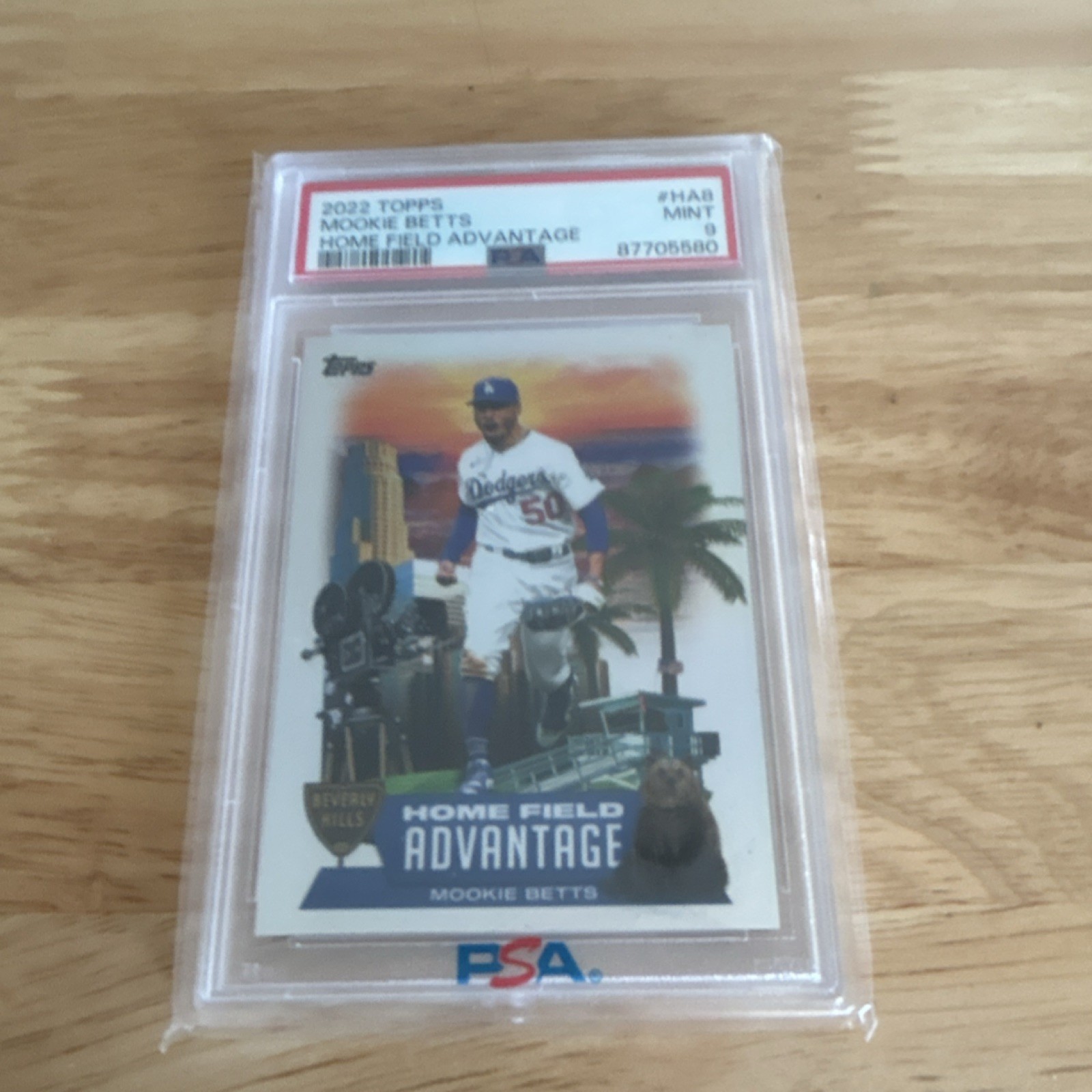 2022 Topps Series 1 Home Field Advantage Mookie Betts #HA-8 Dodgers PSA 9