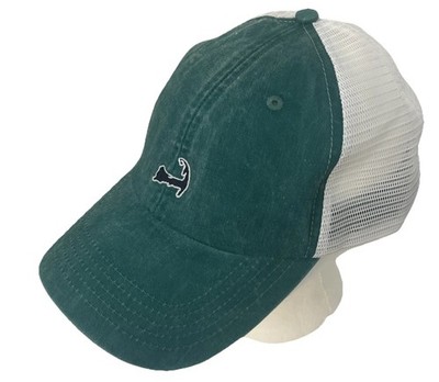 Cuffys of Cape Cod Mens Snapback Trucker Hat Logo Massachusetts Green NEW