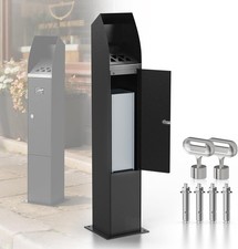 Standing Cigarette Bin Outdoor, Smoking Bin, Heavy Duty Steel Wall Mounted Ashtr