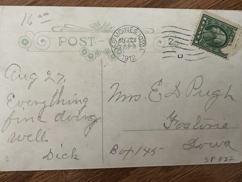 Antigua postal de felicitación de Halloween c1912 Jack-O-Lantern "Soy una calabaza" Foto 2 de 2