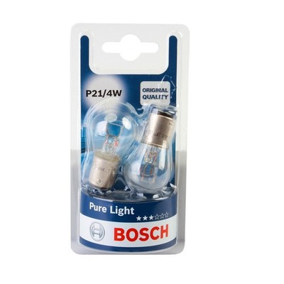 BOSCH GL�HLAMPE PURE LIGHT P21/4W 12V 21/4W BAZ15d - 2 ST�CK - 1987301015