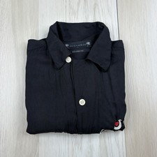 All Saints Button Up Black Short Sleeve Unlucky In Love Men s Size S Small