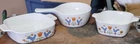 3 Vtg 1975 Corning Ware Country Festival Blue Birds A-1-B, P-43-B, P-82-B Set