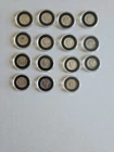1944-45 Mercury Head Dimes (15 Total)