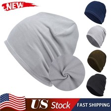 Skull Cap Winter Windproof Warm Soft Fleece Slouchy Beanie Hats for Men Women