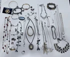 Huge Lot of Vintage Costume Jewelry - Pendants, Rhinestones, Earrings, Pins Etc