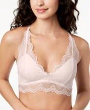 Jenni by Jennifer Moore Women's Pink Sexy Lace Accent Wireless Bralette  Medium