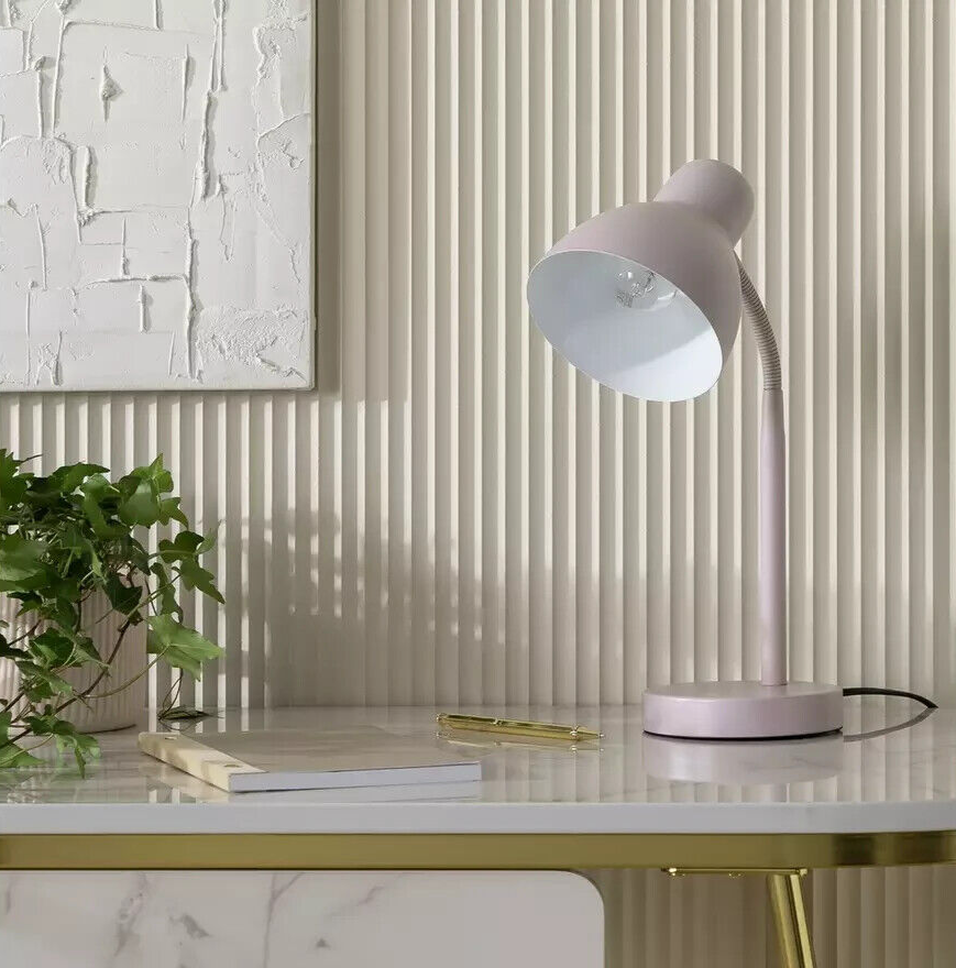 Argos Home 38cm Tall Desk Lamp Blush Pink 9812527 Office Any Room - Main Image