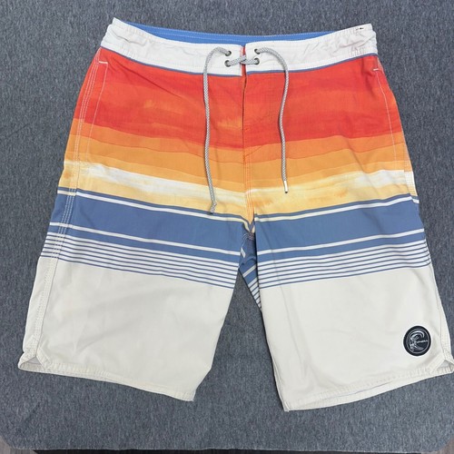 O'Neill Hyperfreak Board Shorts Sunset Stripe Swim Trunks Size 30