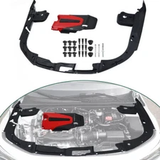For Honda Civic 2022-24  Engine Bay Side Panel Shields+JDM Red Black Valve Cover