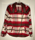 CAbi Shelter Jacket Red Plaid Moto Limited Edition Fall #3678 Size M.  d901
