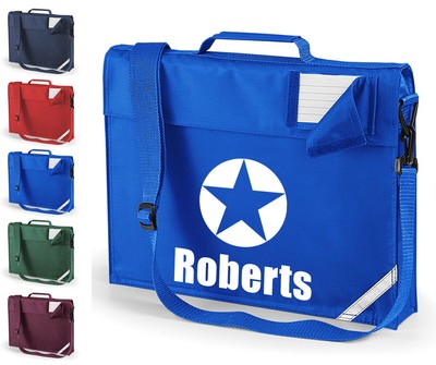 personalised book bag with strap