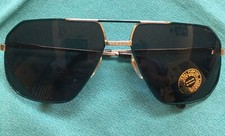 Sunglasses Aviators Black With Green Large Size Metal Frame