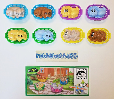 ANIMALS IN THE BASKET COMPLETE SET 8 FIGURES KINDER JOY SURPRISE EGG TOYS 2012