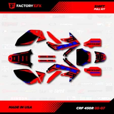 Blue & Red Shift Racing Graphics kit fits Honda Crf450 05-08 Crf 450 Decals