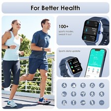 Fitness Blood Pressure Heart Rate Monitor Calorie Smart Watch Bluetooth Call 5