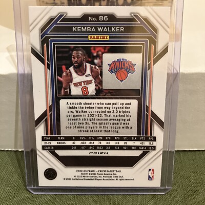 KEMBA WALKER-2022-23 Panini Prizm NBA SILVER PRIZM NY Knicks #86