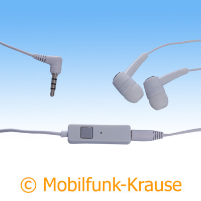 Headset Stereo In Ear Kopfhörer f. Sony Xperia Acro S (Weiß)
