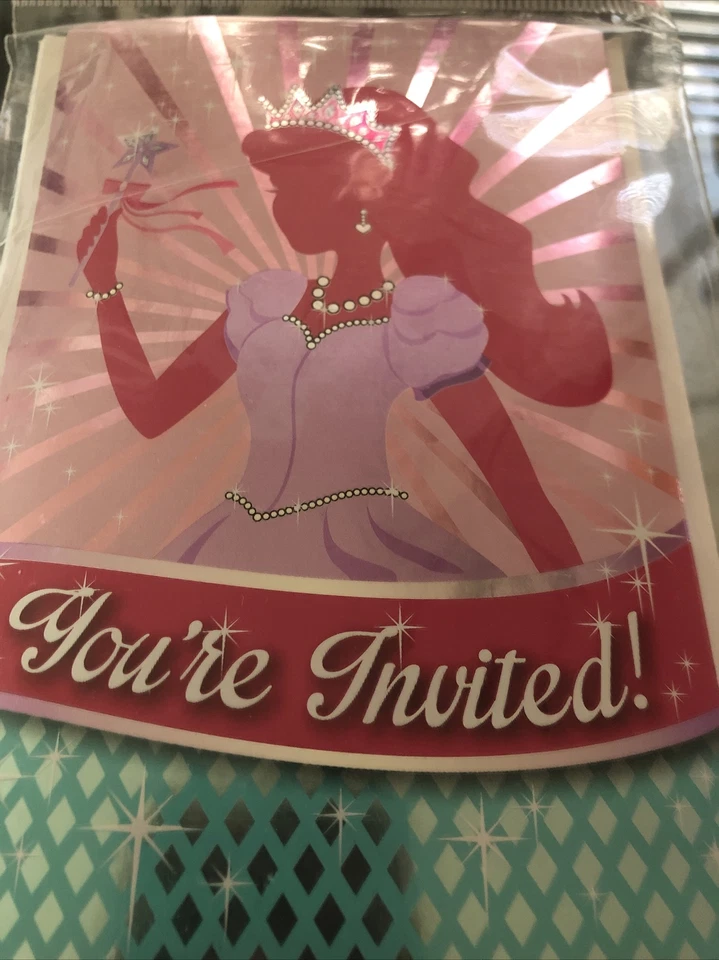 Princess Party Invitations Invites 8 ct Birthday Favor decoration Party Supply - Image 4 of 4
