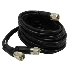 CB Antenna Co-Phase Coax Cable with 3 PL-259 Connectors in Black, 12 Ft.