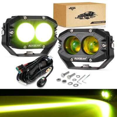 Auxbeam 4IN LED PODS DRIVING LIGHT AMBER SPOT BEAM for Hummer H1 H2 H3 Humvee