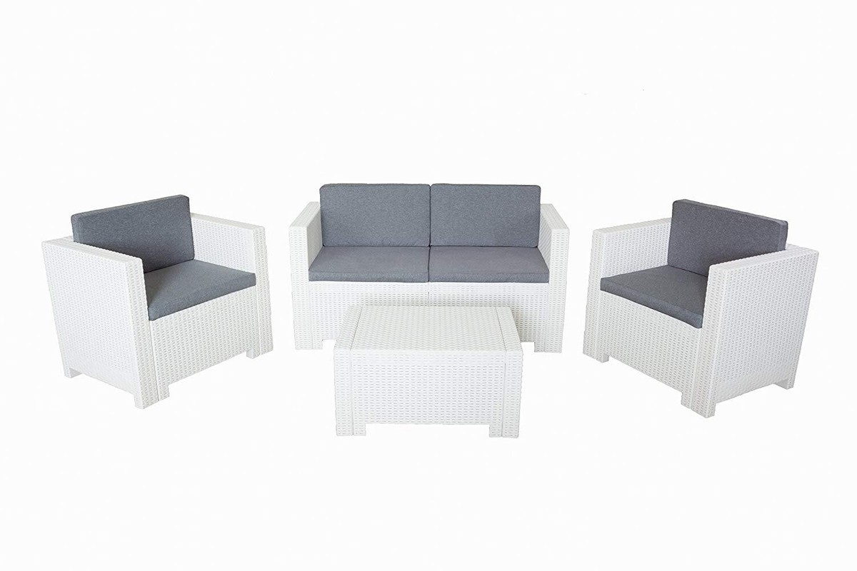 Set Salotto Da Giardino Bica 9017.4 - Divano 2 Posti, 2 Poltrone E Tavolino - Colore Antracite - Foto 7