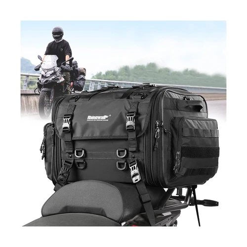 Rhinowalk Motorcycle Travel Luggage, Expandable motorcycle tail bag 60L,Water...