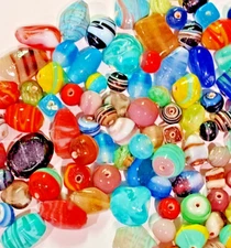 Lampwork Glass Beads Lot Bulk 50 PCS Mixed 6-14mm