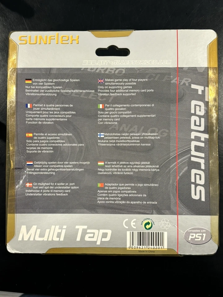 Multi Tap Sunflex MULTITAP  PS1 Per PlayStation 1 E PlayStation 2 NUOVO RARO - Immagine 2 di 4