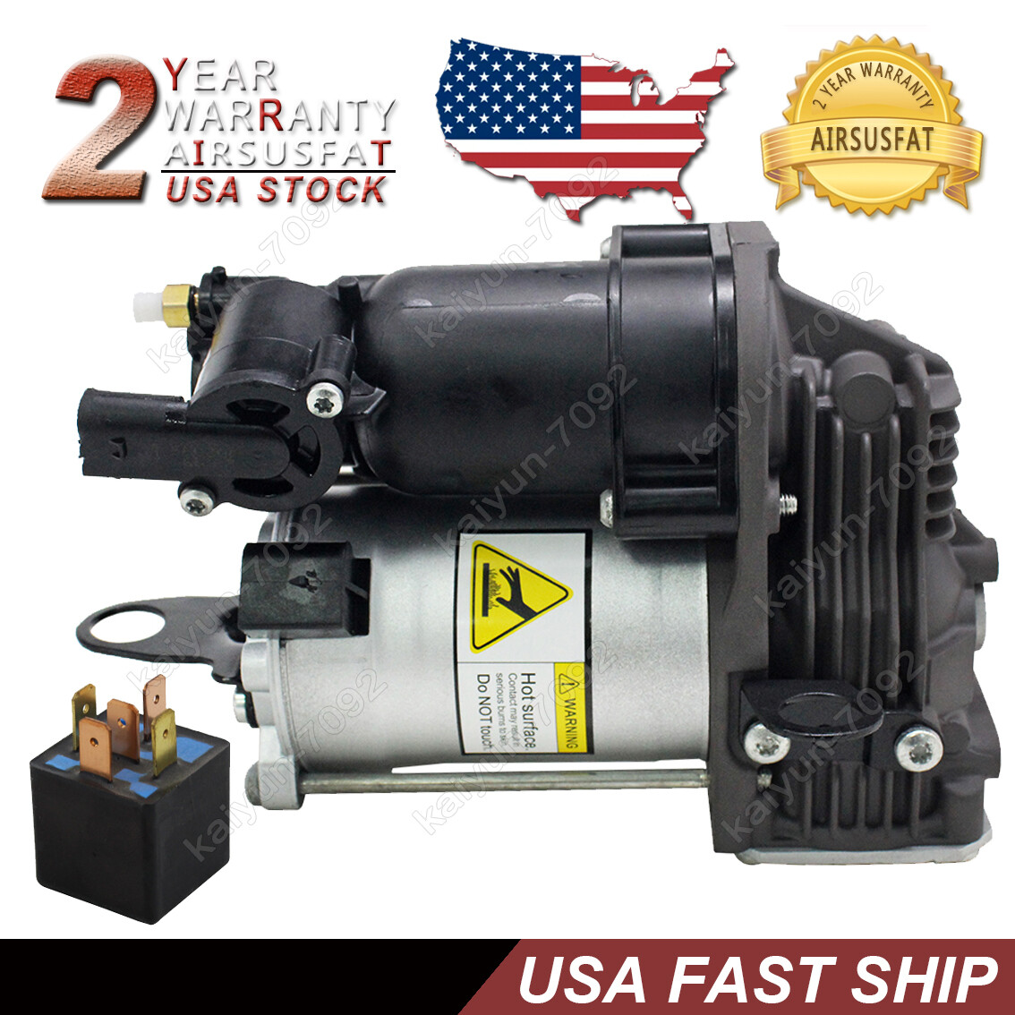 A1663200104 For Mercedes ML GL Class W166 X166 Air Suspension Compressor+Relay-image