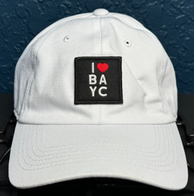 Bored Ape Yacht Club I Love BAYC Dad Hat -  3 Heart - White - Adjustable